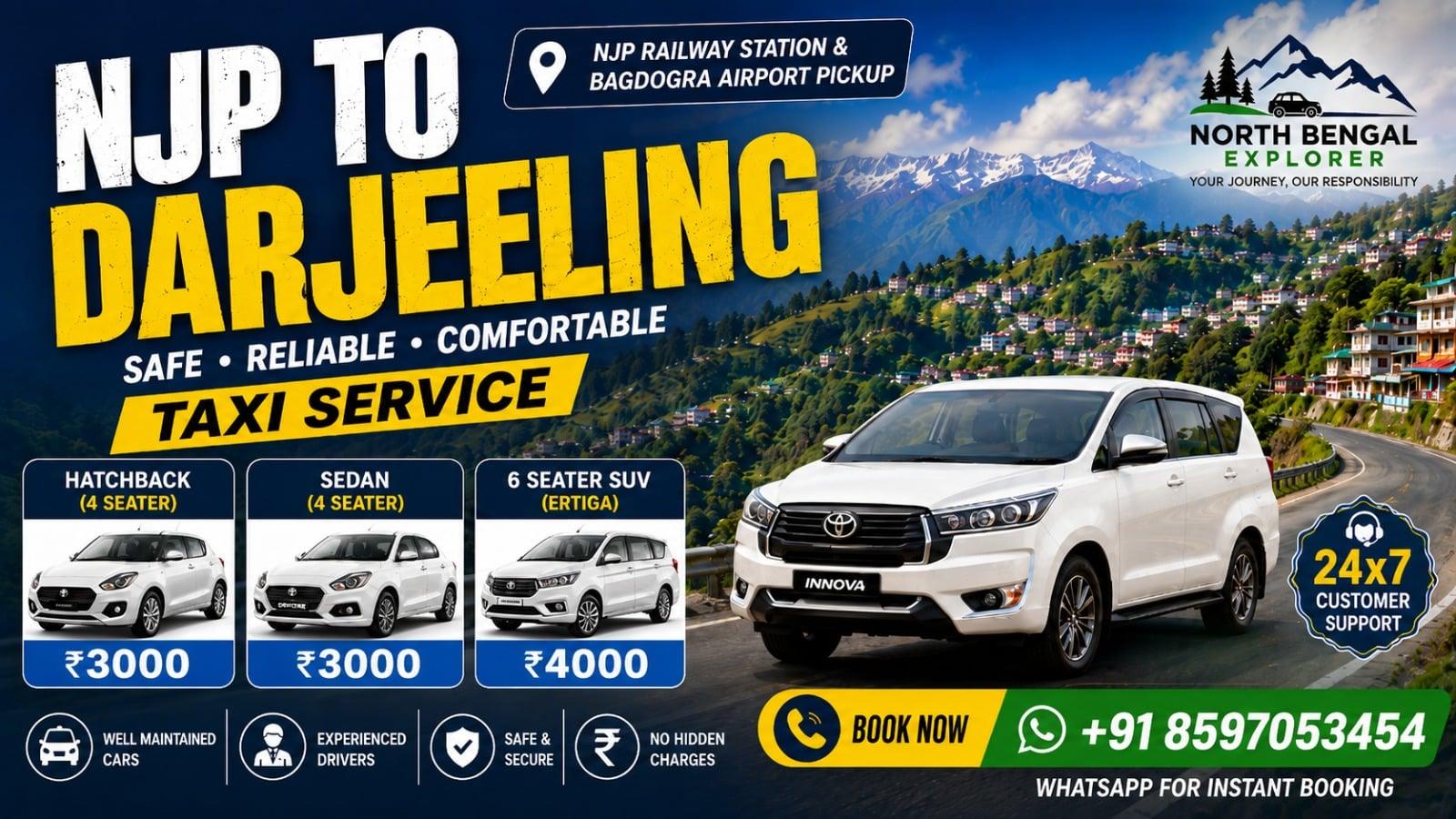 NJP to Darjeeling Car Fare